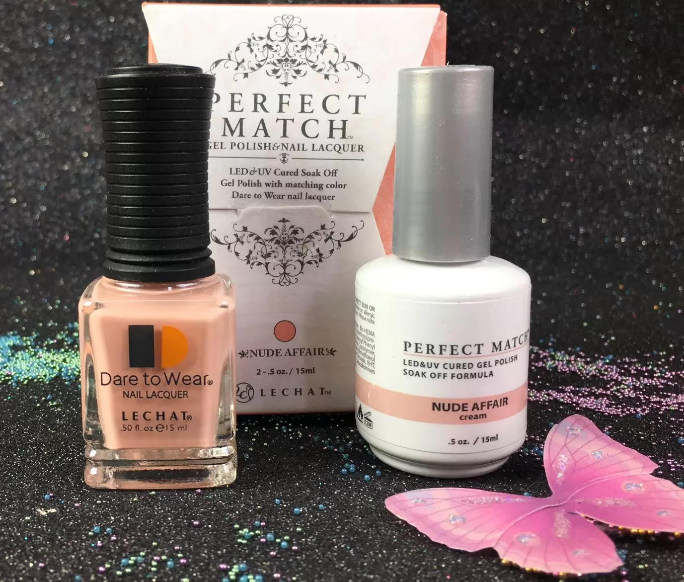 LeChat Nude Affair PMS214 Perfect Match Exposed Collection Gel Polish &  Nail Lacquer 2 pcs - 0.5 fl oz 15mL each